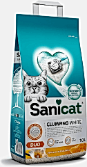 Sanicat Clumping White Duo Vanilya ve Mandalina Kokulu Topaklanan Tozsuz Kedi Kumu 10LT
