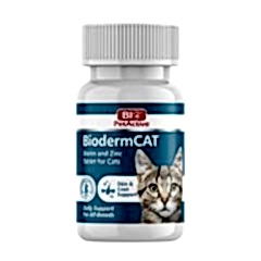Bioderm Kediler Için Tüy Dökme Önleyici Biotin Ve Çinko Vitamin 100 Tablet