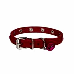 CATTİE TAŞLI DERİ KEDİ TASMASI KIRMIZI 1X16-20CM