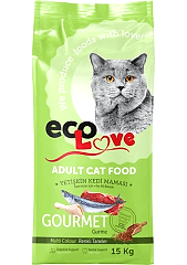 Ecolove Gurme Renkli Taneli 15 kg Yetişkin Kedi Maması