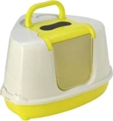 Moderna Flip Köşeli 56 cm Kapalı Kedi Tuvaleti - Sarı