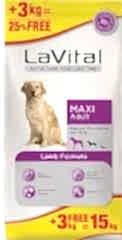 LaVital Maxi Adult Kuzu Etli 12 kg + 3 kg Büyük Irk Yetişkin Köpek Maması